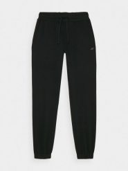 4F Spodnie dresowe joggery damskie - czarne M. Czarne spodnie dresowe 4f, bez wzorów, z bawełny, sportowe. Za 129.99 zł.