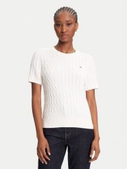 Tommy Hilfiger Sweter WW0WW45656 Écru Regular Fit. Swetry Tommy Hilfiger, l, bez wzorów, z bawełny, bez ramiączek. Za 519.99 zł.