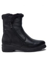 Caprice Botki 9-26409-41 Czarny. Czarne botki Caprice, bez wzorów, ze skóry, bez obcasa, na płaskiej podeszwie, bez zapięcia. Za 599.99 zł.