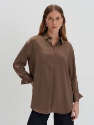 Someday Bluzka w kolorze brązowym rozmiar: 38. Brązowe bluzki someday., bez wzorów, bez kołnierzyka, bez ramiączek. Za 130.99 zł.