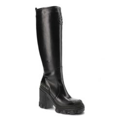 Czarne Kozaki Carinii Eleganckie Skórzane Buty Na Obcasie. Czarne kozaki Carinii, bez wzorów, ze skóry, eleganckie, bez obcasa, na obcasie, bez zapięcia. Za 469.00 zł.