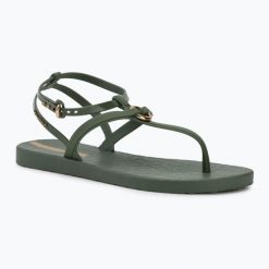 Sandały damskie Ipanema Atena. Zielone sandały Ipanema, bez wzorów, z materiału, klasyczne, bez obcasa, bez zapięcia. Za 139.99 zł.