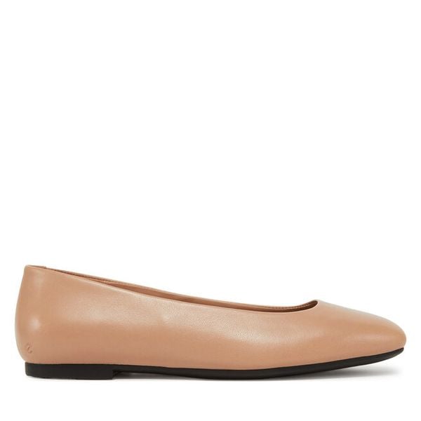Baleriny ECCO. Brązowe baleriny ECCO, bez wzorów, bez obcasa, bez zapięcia. Za 289.99 zł.