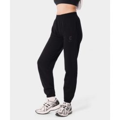 Spodnie dresowe sportowe dla kobiet Carpatree Varsity Chic. Czarne spodnie dresowe Carpatree, bez wzorów, z dresówki, na fitness i siłownię. Za 249.99 zł.