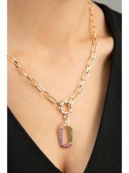 Heliophilia Pozłacany naszyjnik z elementem ozdobnym - dł. 44 cm rozmiar: onesize. Żółte naszyjniki Heliophilia, z materiału, z cyrkonią, metalowe. Za 39.99 zł.