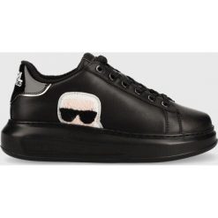 Karl Lagerfeld sneakersy skórzane KAPRI kolor czarny. Czarne buty sportowe lifestyle KARL LAGERFELD, bez wzorów, sportowe, z okrągłym noskiem, bez zapięcia. W wyprzedaży za 719.99 zł.