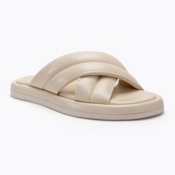 Klapki damskie GANT Clareha. Brązowe klapki Gant, bez wzorów, z materiału, eleganckie, bez obcasa, bez zapięcia. Za 529.99 zł.