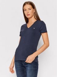 Tommy Jeans T-Shirt Tjw Skinny Stretch DW0DW09197 Granatowy Slim Fit. Niebieskie t-shirty Tommy Jeans, xxs, bez wzorów, z bawełny, bez kołnierzyka, bez ramiączek. Za 99.99 zł.