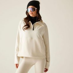 Damski sweter Wander Relaxed Quarter Zip Polar. Białe swetry Dare 2b, bez wzorów, z polaru, sportowe, bez ramiączek. Za 229.99 zł.
