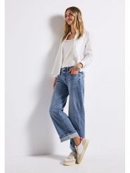 Street One Dżinsy - Regular fit - w kolorze niebieskim rozmiar: W31/L28. Niebieskie jeansy Street One, l, z aplikacjami, ze skóry, klasyczne, z podwyższonym stanem. Za 171.28 zł.