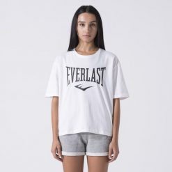 Ikoniczna Koszulka Z Logiem Biel Bawelna. Białe t-shirty sportowe Everlast, bez wzorów, z bawełny, bez ramiączek. Za 105.35 zł.