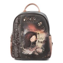 Brązowy Modny Damski Plecak Anekke. Brązowe plecaki Anekke, bez wzorów, z materiału, bez dodatków. Za 399.00 zł.