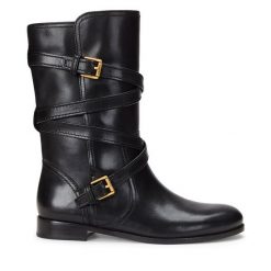 Botki LAUREN RALPH LAUREN. Czarne botki Lauren Ralph Lauren, bez wzorów, bez obcasa, na płaskiej podeszwie, bez zapięcia. Za 879.99 zł.