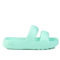 Klapki sportowe damskie Fila SUPERBUBBLE SLIDE WMN. Zielone klapki Fila, bez wzorów, sportowe, bez obcasa, bez zapięcia. Za 79.00 zł.