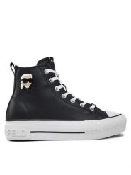 KARL LAGERFELD Trampki Kampus Max KL60445T Czarny. Czarne trampki KARL LAGERFELD, bez wzorów, ze skóry, bez zapięcia. Za 479.99 zł.
