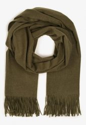 Zielony Szalik Długi z Frędzlami z Domieszką Wełny Torilisa. Zielone szaliki i kominy Born2be, bez wzorów, z dzianiny, klasyczne. Za 44.99 zł.