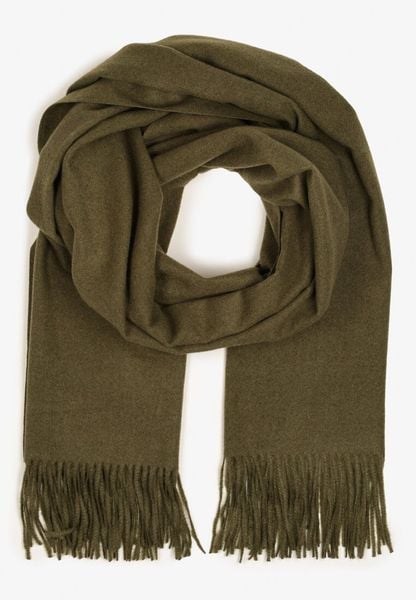 Zielony Szalik Długi z Frędzlami z Domieszką Wełny Torilisa. Zielone szaliki i kominy Born2be, bez wzorów, z dzianiny, klasyczne. Za 44.99 zł.