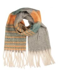 Clayre & Eef Szal w kolorze szaro-pomarańczowym - 180 x 50 cm rozmiar: onesize. Pomarańczowe szaliki i kominy Clayre & Eef, bez wzorów, z materiału. Za 73.93 zł.