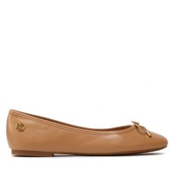 Baleriny LAUREN RALPH LAUREN. Brązowe baleriny Lauren Ralph Lauren, bez wzorów, bez obcasa, bez zapięcia. Za 319.99 zł.