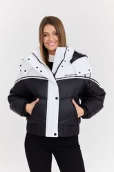 KARL LAGERFELD Czarna damska kurtka Colorblock Padded Jacket. Czarne kurtki KARL LAGERFELD, l, bez wzorów, z poliamidu, bez kaptura. W wyprzedaży za 1,389.99 zł.
