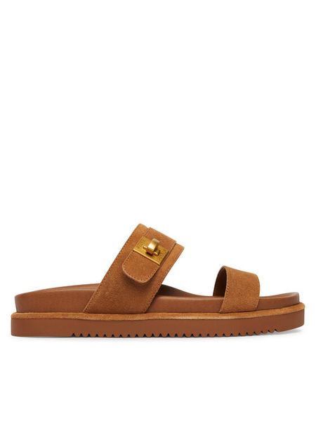 Steve Madden Klapki Take-TWO 11005321 Brązowy. Brązowe klapki Steve Madden, bez wzorów, ze skóry, bez obcasa, bez zapięcia. Za 503.99 zł.