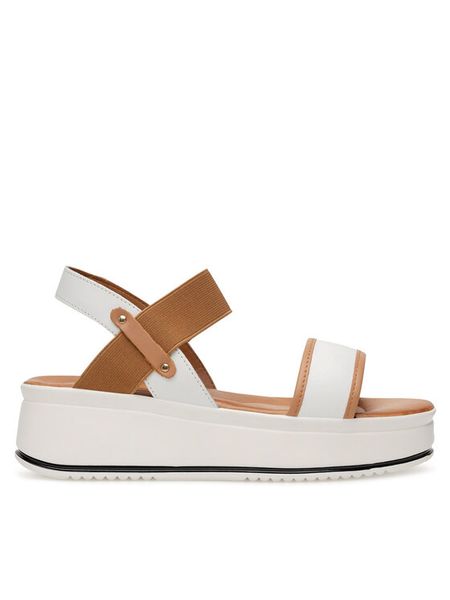 Lasocki Sandały ARC-4883-04 Biały. Białe sandały Lasocki, bez wzorów, z materiału, bez obcasa, na koturnie, bez zapięcia. Za 169.99 zł.