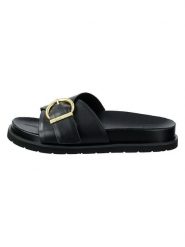 GANT Footwear Skórzane klapki "Mardale" w kolorze czarnym rozmiar: 40. Czarne klapki GANT Footwear, bez wzorów, klasyczne, z otwartym noskiem, bez obcasa, bez zapięcia. Za 252.71 zł.