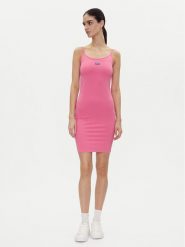 HUGO Sukienka codzienna Narya 50538896 Różowy Slim Fit. Czerwone sukienki Hugo, na co dzień, s, bez wzorów, z bawełny, bez kołnierzyka, bez ramiączek, proste. Za 249.99 zł.