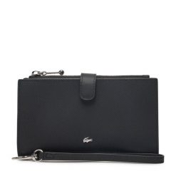 Duży Portfel Damski Lacoste. Czarne portfele Lacoste, bez wzorów. Za 459.99 zł.
