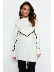 Trendyol Sweter w kolorze biało-czarnym rozmiar: S/M. Białe swetry Trendyol, m, bez wzorów, bez ramiączek. Za 78.99 zł.