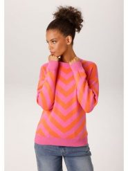 Aniston Sweter w kolorze różowo-pomarańczowym rozmiar: 34. Różowe swetry Aniston, bez wzorów, bez ramiączek. Za 130.99 zł.