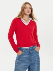 United Colors Of Benetton Sweter 1002D4488 Czerwony Regular Fit. Czerwone swetry United Colors Of Benetton, xs, bez wzorów, z wełny, bez ramiączek. Za 159.99 zł.