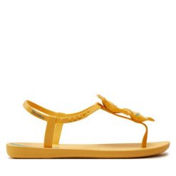 Sandały Ipanema. Żółte sandały Ipanema, bez wzorów, bez obcasa, na płaskiej podeszwie, bez zapięcia. Za 119.99 zł.
