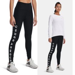 Legginsy treningowe damskie UNDER ARMOUR szybkoschnące termoaktywne. Zielone bielizna termoaktywna damska Under Armour, bez wzorów. Za 99.99 zł.