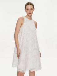 YAS Sukienka koktajlowa Pazy 26028873 Biały Standard Fit. Białe sukienki YAS, bez wzorów, z syntetyku, wizytowe, bez kołnierzyka, bez ramiączek. Za 299.99 zł.