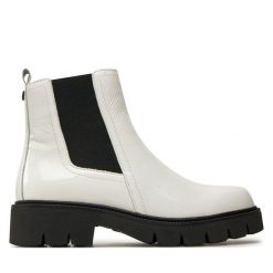 Botki Caprice. Białe botki Caprice, bez wzorów, bez obcasa, na płaskiej podeszwie, bez zapięcia. Za 249.99 zł.