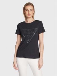 Guess T-Shirt Adele V2YI07 K8HM0 Czarny Regular Fit. Czarne t-shirty Guess, s, z aplikacjami, z bawełny, bez kołnierzyka, bez ramiączek. Za 99.99 zł.