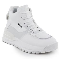 Sneakersy damskie na platformie białe Big Star SS274510. Białe botki BIG STAR, bez wzorów, ze skóry ekologicznej, retro, bez obcasa, na platformie, bez zapięcia. Za 99.99 zł.