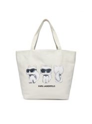 KARL LAGERFELD Torebka B4W50030 Kremowy. Białe shopper bag KARL LAGERFELD, bez wzorów, z materiału, bez dodatków. Za 389.99 zł.