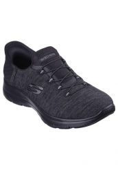 Tenisówki Skechers Model Slip-ins Summits- Dazzling Haze Kolor Czarny. Czarne trampki Skechers, bez wzorów, z jersey, bez zapięcia. Za 299.99 zł.