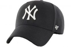 Czapka z daszkiem New York Yankees - Snapback - MVP Woolblend - Regulowana. Czarne czapki z daszkiem 47 Brand, bez wzorów, z materiału. Za 109.99 zł.