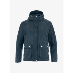 Kurtka softshell damska Fjallraven Vardag Vindby Jacket. Niebieskie kurtki przejściowe sportowe Fjällräven, bez wzorów, z softshellu, bez kaptura. Za 1,022.99 zł.