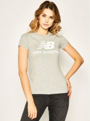 New Balance T-Shirt Essentials Stacked Logo Tee WT91546 Szary Athletic Fit. Szare t-shirty New Balance, xs, bez wzorów, z bawełny, bez kołnierzyka, bez ramiączek. Za 79.99 zł.