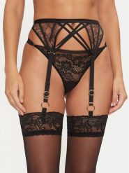 Chantelle X Pas do pończoch Xquisite C01AF5 Czarny. Czarne pończochy i pasy Chantelle X, bez wzorów, z syntetyku. Za 269.99 zł.