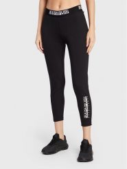Napapijri Legginsy M-Box NP0A4GKT Czarny Slim Fit. Czarne legginsy Napapijri, bez wzorów, z bawełny. Za 132.00 zł.