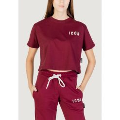Koszulka crop top Kobieta ICON. Czerwone topy ICON, bez wzorów, z bawełny, bez kołnierzyka, bez ramiączek. W wyprzedaży za 184.00 zł.