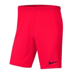 Spodenki Z Dzianiny Dla Dzieci Park III. Czerwone szorty Nike, bez wzorów, z dzianiny, sportowe. Za 65.99 zł.