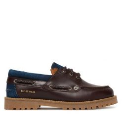 Półbuty REPLAY. Brązowe półbuty wsuwane Replay, bez wzorów, bez obcasa, na płaskiej podeszwie. Za 709.99 zł.