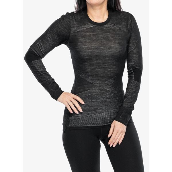 Bluza termoaktywna damska Smartwool Intraknit Merino 200 Crew. Czarne bielizna termoaktywna damska Smartwool, bez wzorów, bez ramiączek. Za 429.99 zł.