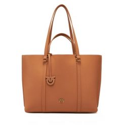 Torebka PINKO. Brązowe shopper bag Pinko, bez wzorów, bez dodatków. Za 1,319.00 zł.